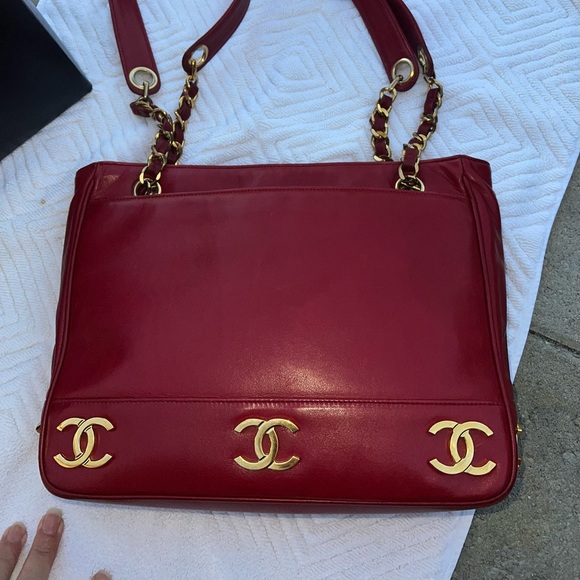 ❤️ Authentic Chanel Triple C Tote double chain shoulder Bag - Picture 14 of 16